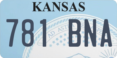 KS license plate 781BNA