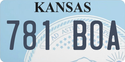 KS license plate 781BOA