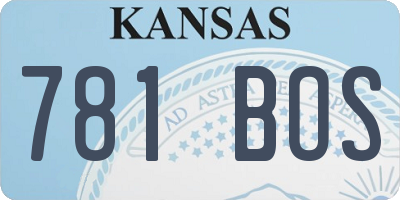 KS license plate 781BOS