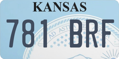 KS license plate 781BRF