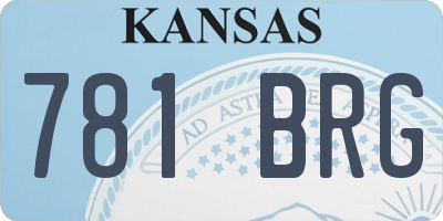 KS license plate 781BRG