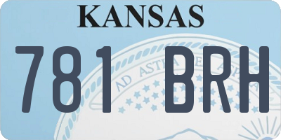 KS license plate 781BRH
