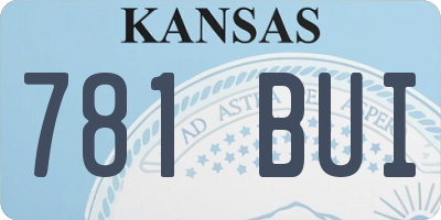 KS license plate 781BUI