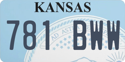 KS license plate 781BWW