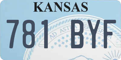 KS license plate 781BYF
