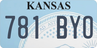 KS license plate 781BYO