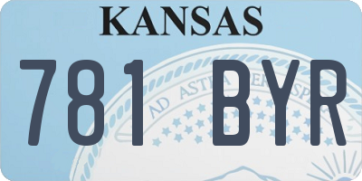 KS license plate 781BYR