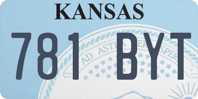 KS license plate 781BYT