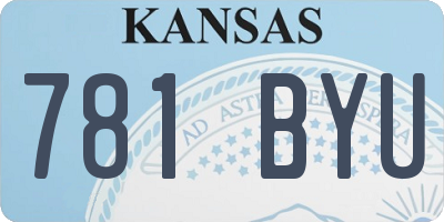 KS license plate 781BYU