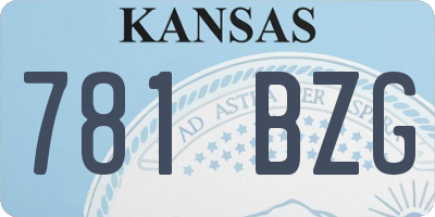 KS license plate 781BZG