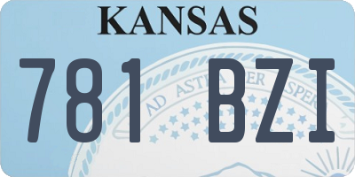 KS license plate 781BZI