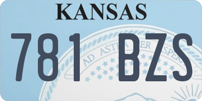 KS license plate 781BZS