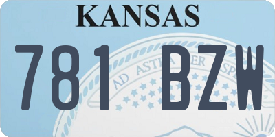 KS license plate 781BZW