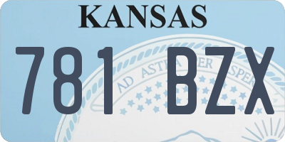 KS license plate 781BZX