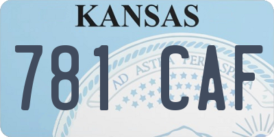 KS license plate 781CAF