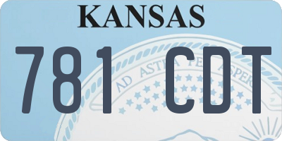 KS license plate 781CDT