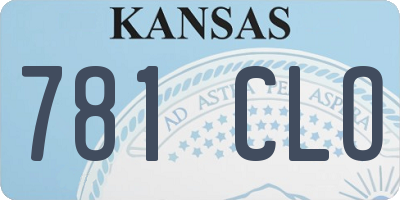 KS license plate 781CLO