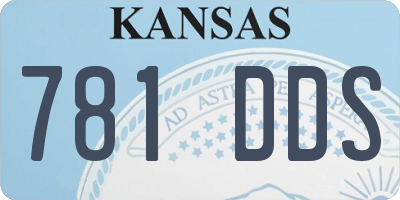 KS license plate 781DDS