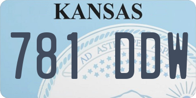 KS license plate 781DDW