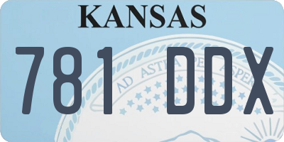 KS license plate 781DDX
