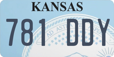 KS license plate 781DDY