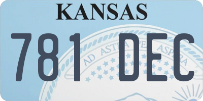 KS license plate 781DEC