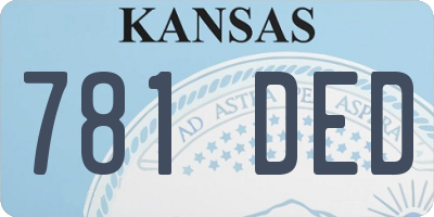 KS license plate 781DED
