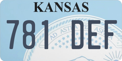 KS license plate 781DEF