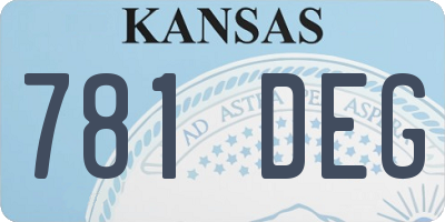 KS license plate 781DEG