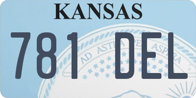 KS license plate 781DEL