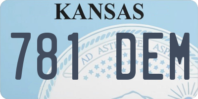 KS license plate 781DEM