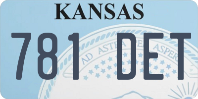 KS license plate 781DET