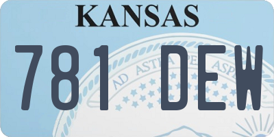 KS license plate 781DEW