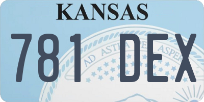 KS license plate 781DEX