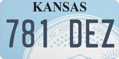 KS license plate 781DEZ
