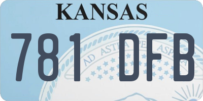 KS license plate 781DFB