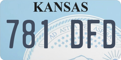 KS license plate 781DFD