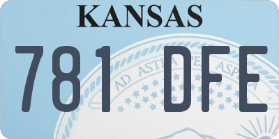 KS license plate 781DFE