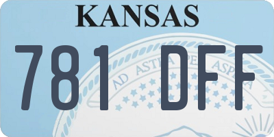 KS license plate 781DFF