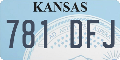KS license plate 781DFJ