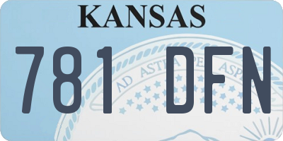 KS license plate 781DFN