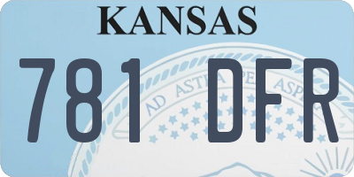 KS license plate 781DFR