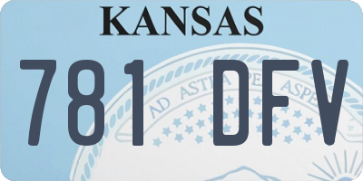KS license plate 781DFV