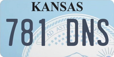 KS license plate 781DNS