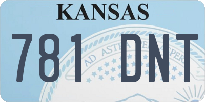 KS license plate 781DNT