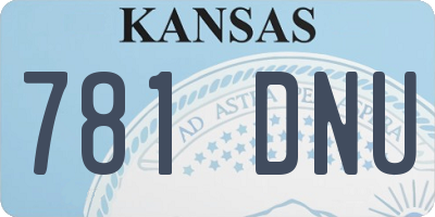 KS license plate 781DNU