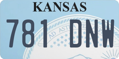 KS license plate 781DNW