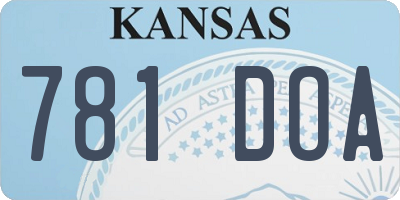 KS license plate 781DOA