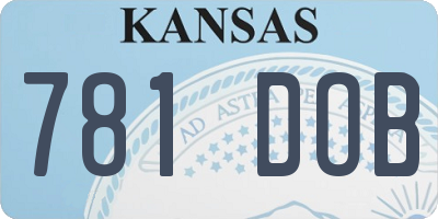 KS license plate 781DOB