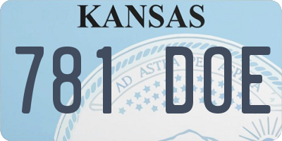 KS license plate 781DOE